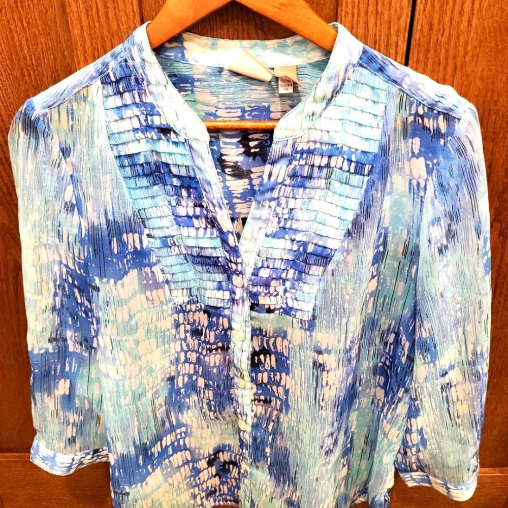 Chicos shear blouse with 3/4 sleeves